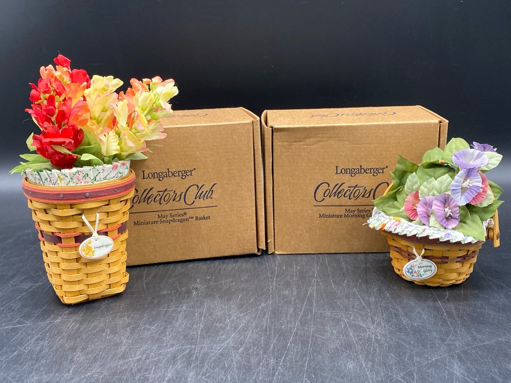 Longaberger Collector's Club May Series Mini Flower Baskets