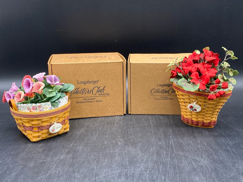 Longaberger Collector's Club May Series Miniature Flower Baskets