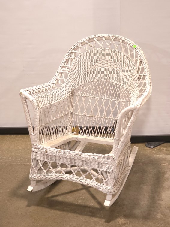 White Wicker Rocker
