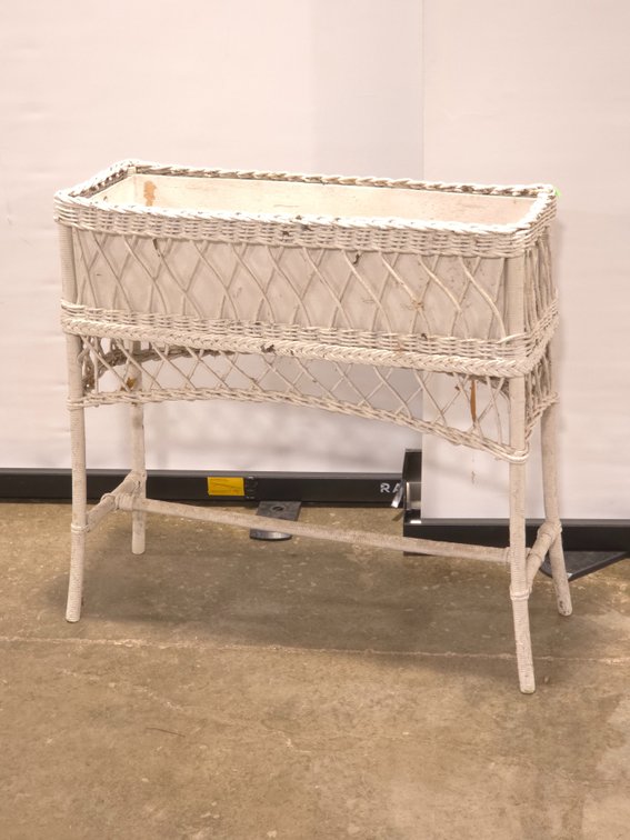 White Wicker Planter