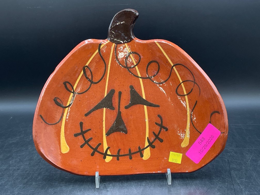 Jack-O-Lantern Art Pottery Plate