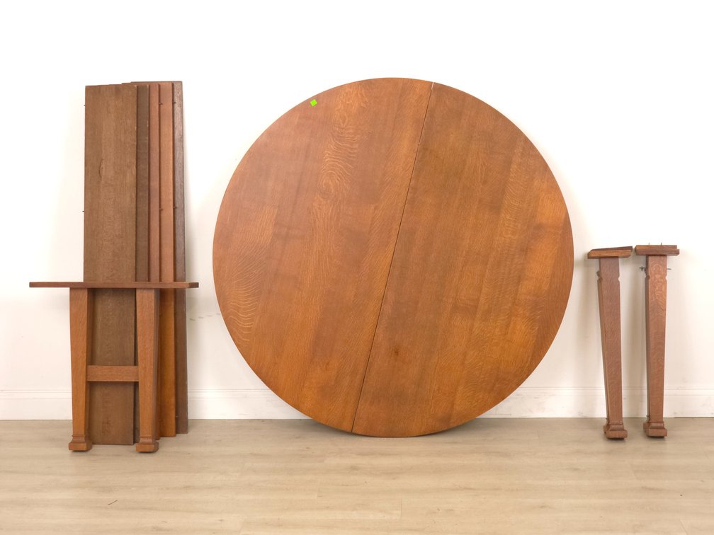Unassembled Round Oak Dining Table