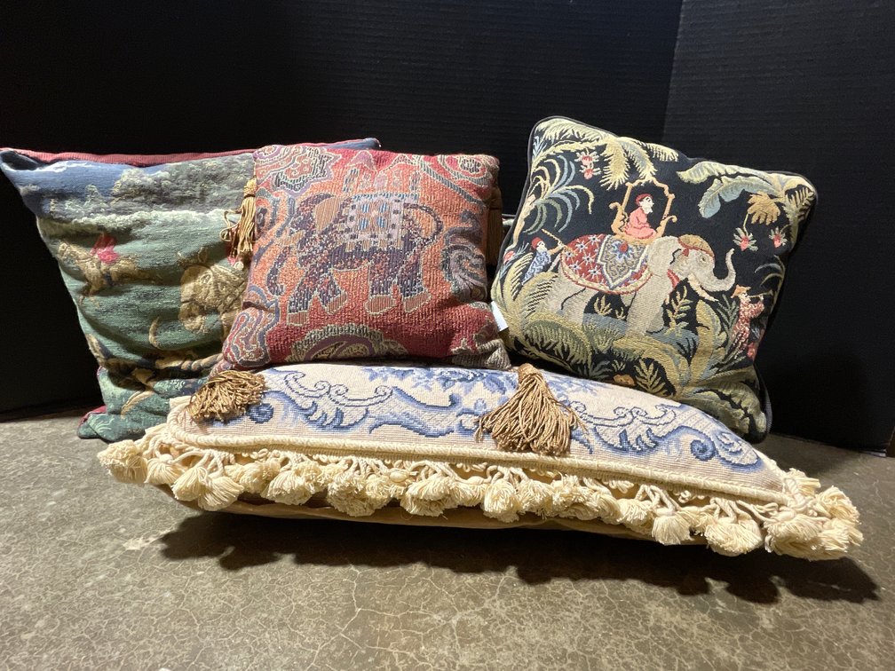 Ornate Scene Throw Pillows