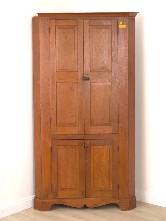 19th c. Blind Door Corner Cabinet