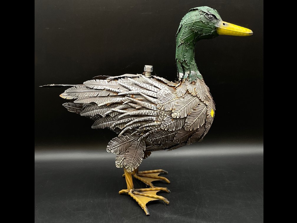 Metal Mallard Duck Garden Sculpture