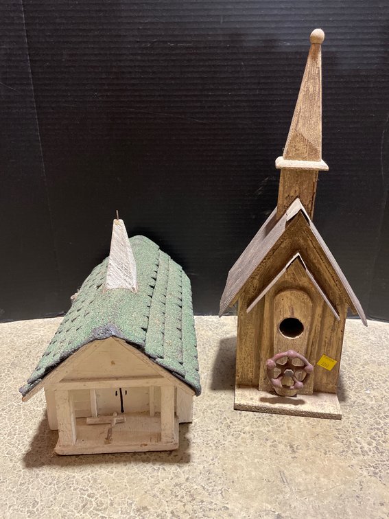 Vintage Bird House & Decorative Church