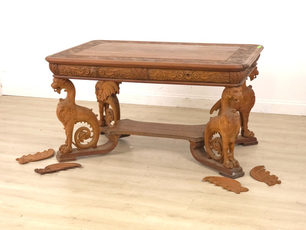 Early 20th century Carved Table by R.J. Horner