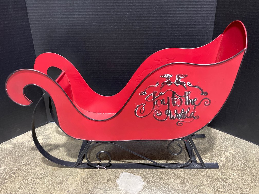 Metal Decorative Santa Sled