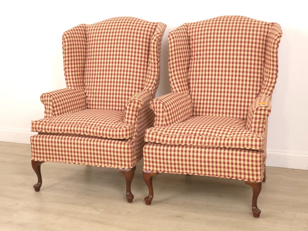 Gingham Wingback Pair