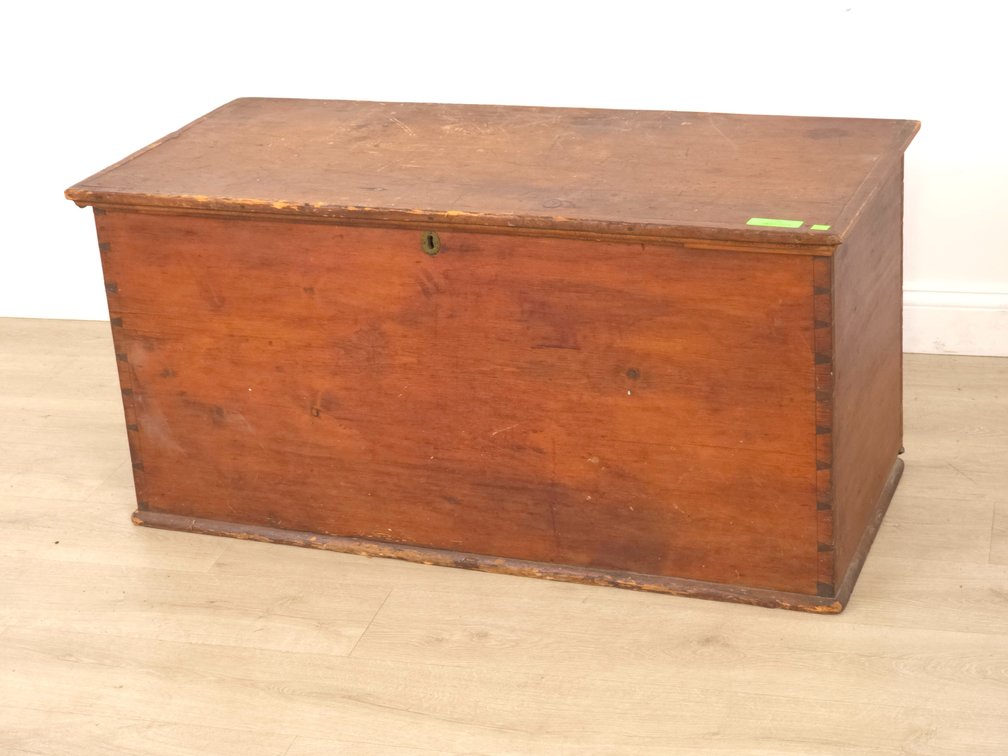 19th c. Pine Blanket Chest