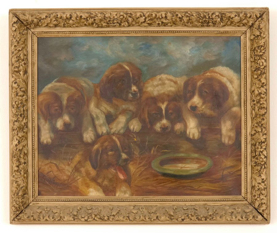 American School (Early 20th century) Dog Painting