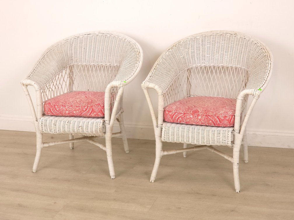 Antique Wicker Armchair Set