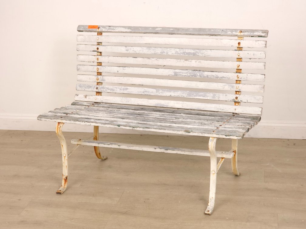 Painted Slat Bench