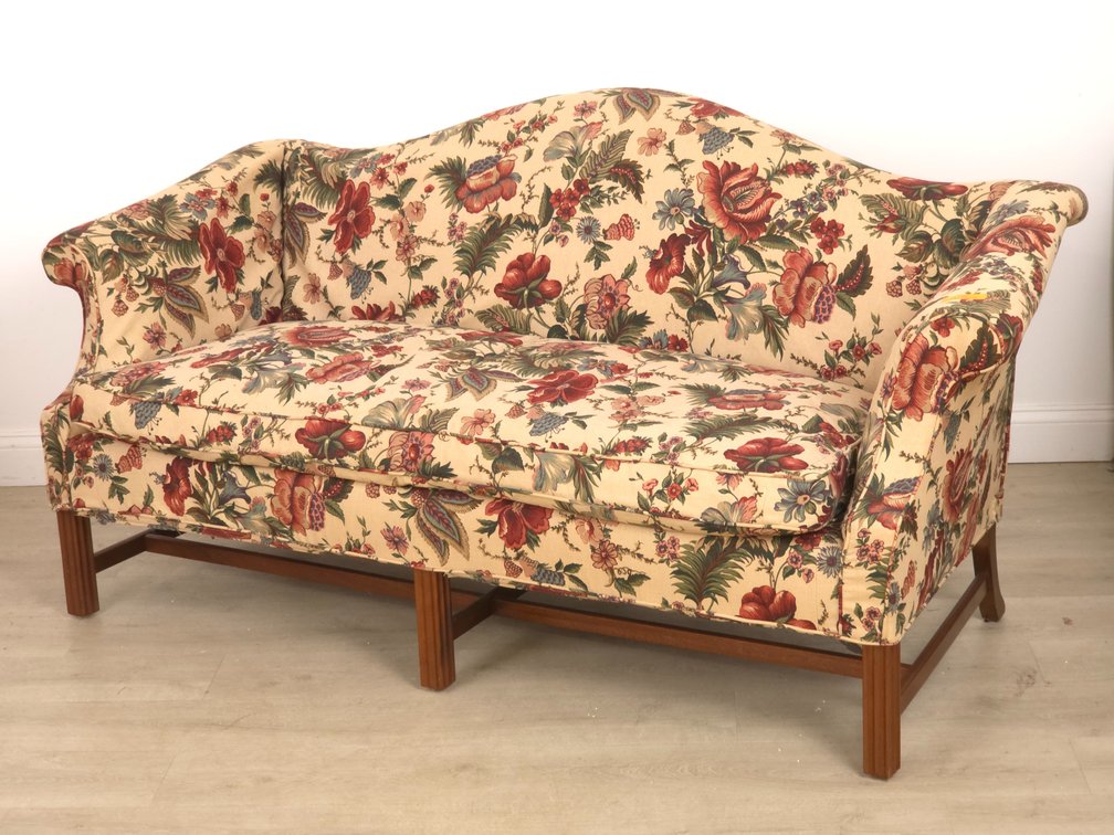 Floral Camelback Sofa
