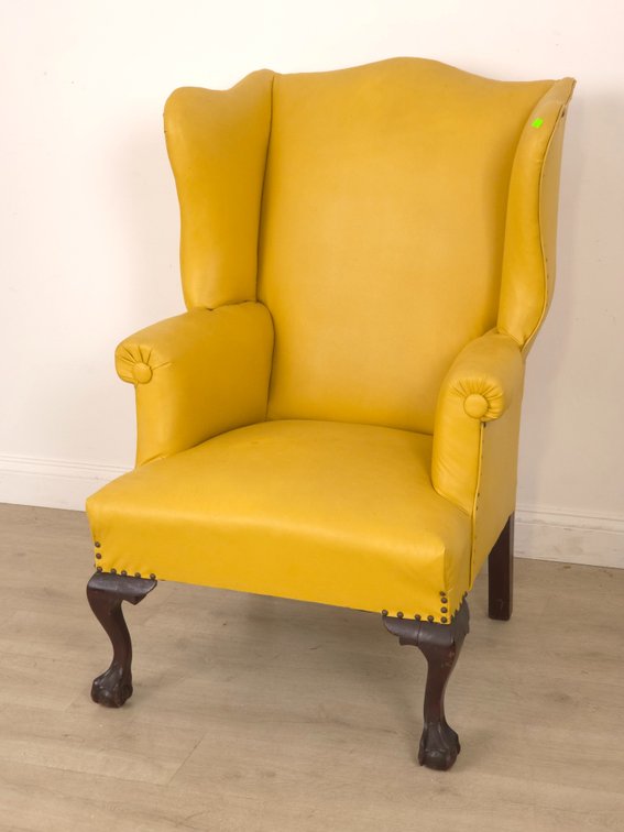 Yellow Leather Wingback