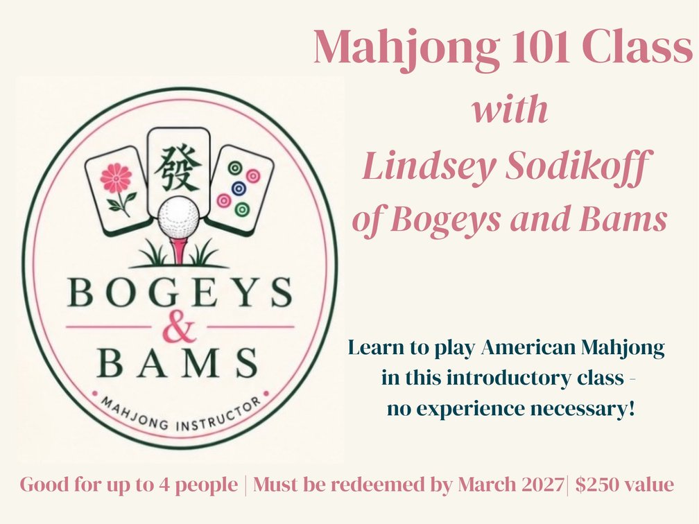Mahjong 101 class; up to 4 people,