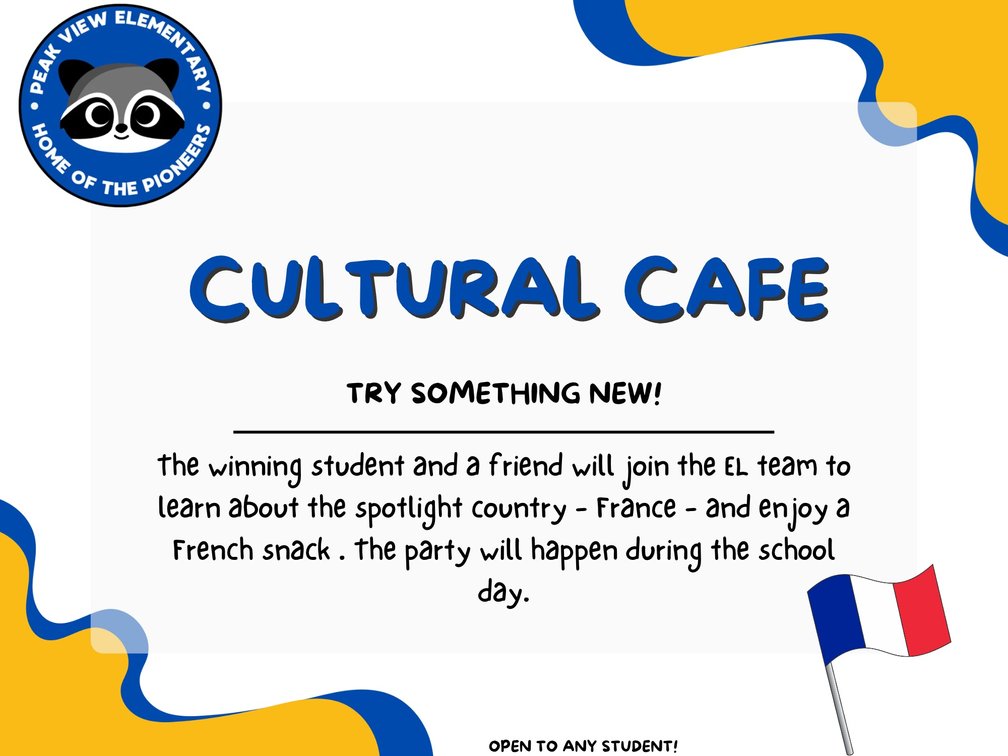Cultural Cafe: France for You and a Friend, K-5