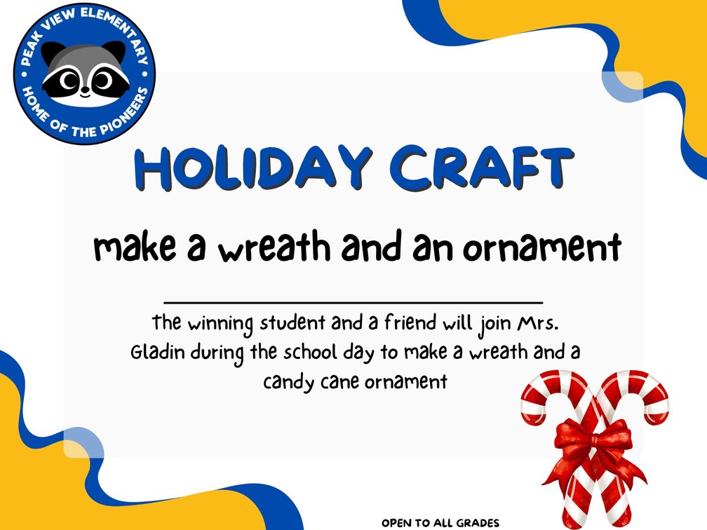 Holiday Ornament Craft with Mrs.Gladin for you and a friend