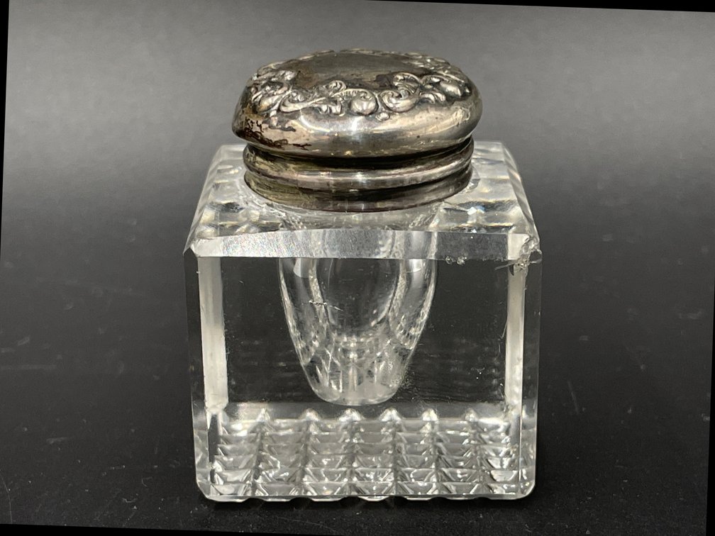 Sterling & Crystal Inkwell Bottle