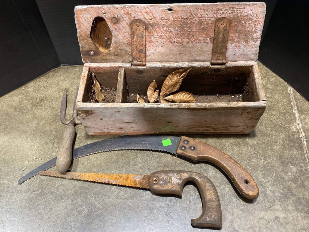 Wooden Tool Box & Tools
