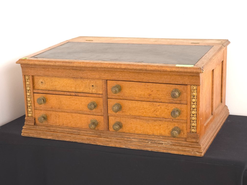 Antique Clark's General Store Spool Cabinet