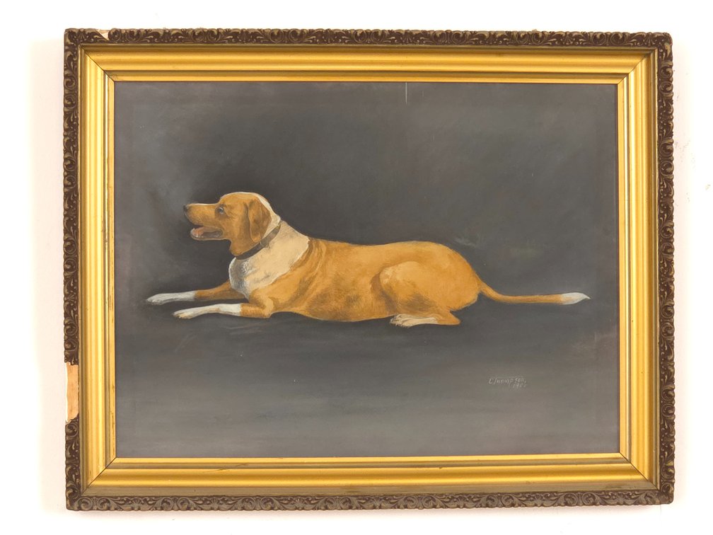American School (Early 20th century) Dog Painting