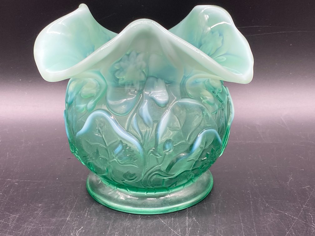 Fenton Aqua "Water Lily" Jardiniere Bowl