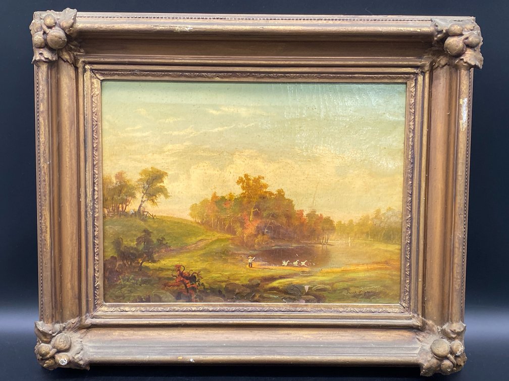 Frank Hayward (American-Michigan 1867–1945) Pastoral Oil on Canvas