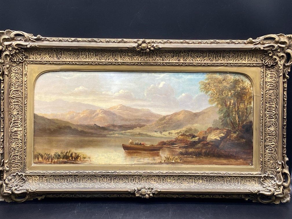 Pastoral Mountain & Water Landscape Oil on Canvas