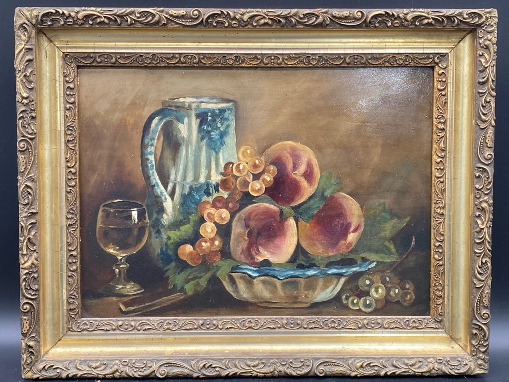Ornately Framed Still Life Oil Painting