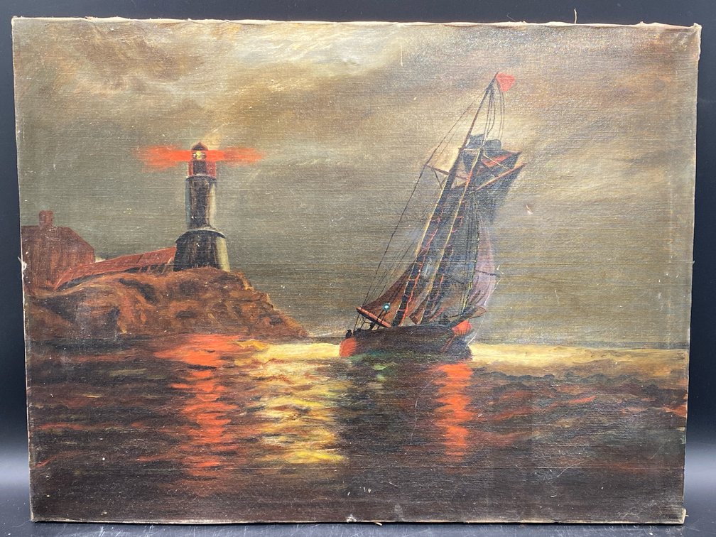 Dark Marine Seascape Oil Painting