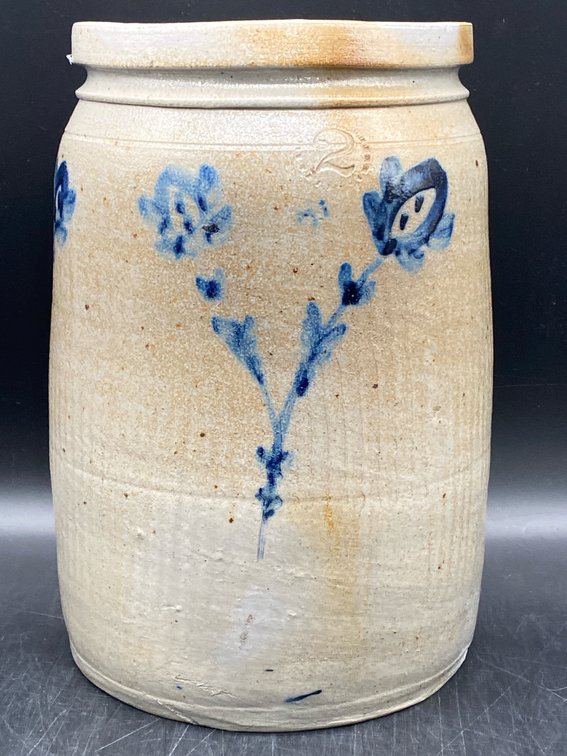 Baltimore Cobalt Decorated Stoneware Jar