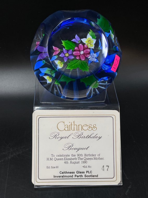 Caithness Royal Birthday Glass Paperweight