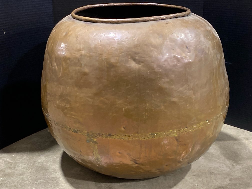 Oversized Copper spherical Vase/Vessel.