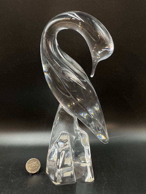 Daum Crystal Egret Sculpture