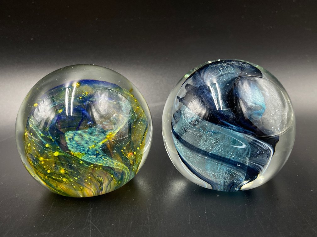 Swirled Art Glass Paperweights