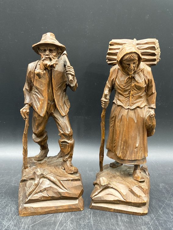 German Hand Carved Wooden Figurines