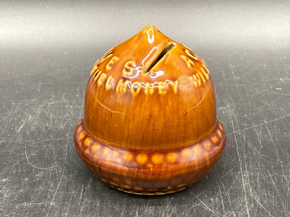 Acorn Stove Advertisement Stoneware Coin Bank