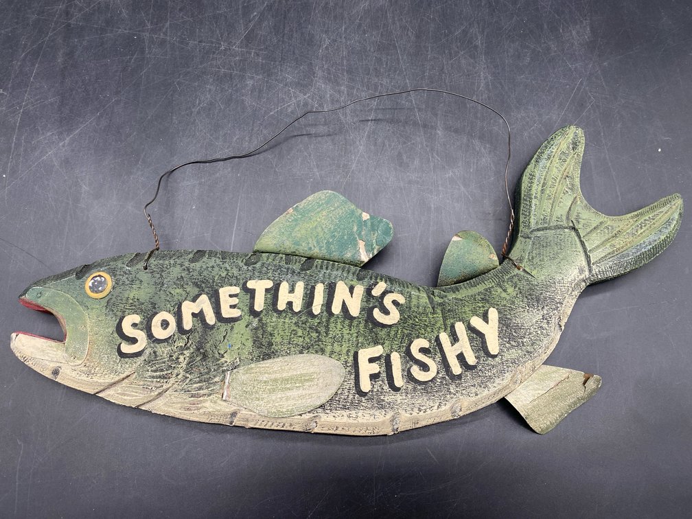 Wood & Metal Fish Sign