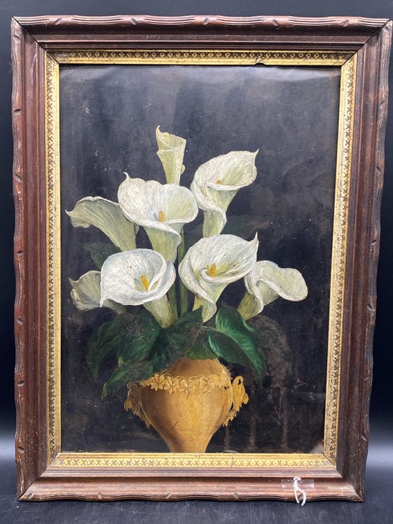 White Calla Lilies Still Life Painting