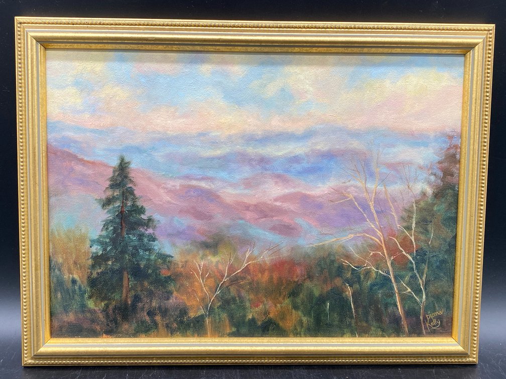 Diana Kelly Framed Blue Ridge Mountains Painting