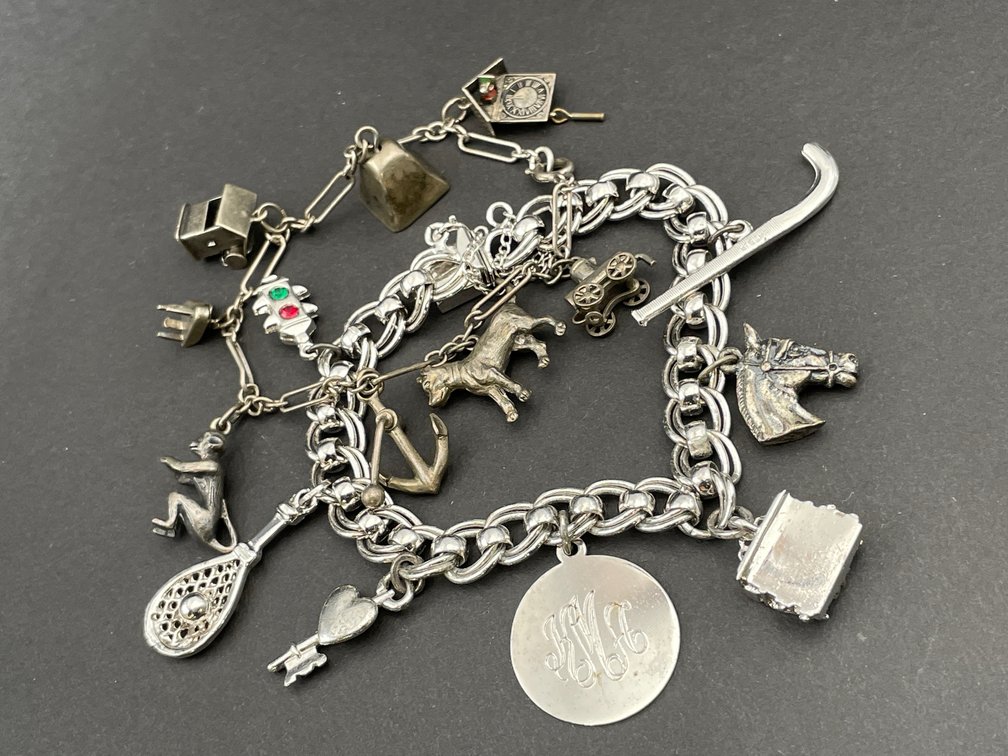 Silver Charm Bracelets Lot of 2