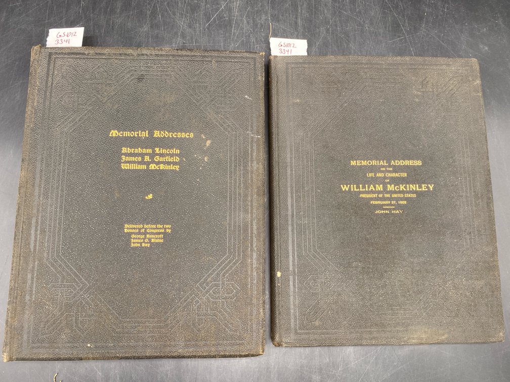 Lincoln, McKinley, Garfield Memorial Addresses Books