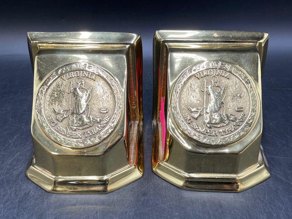 1995 VMC / Virginia Metalcrafters Brass Bookend Pair