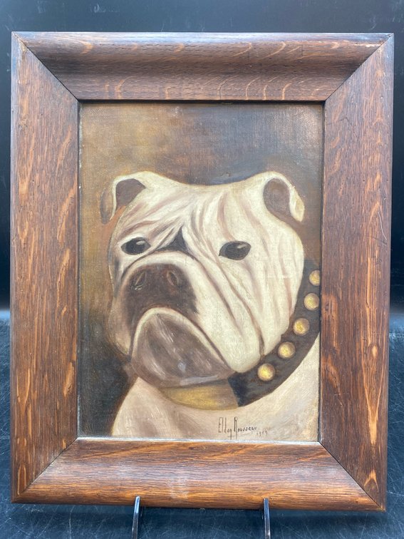 American School (Early 20th century) Folk Art Dog Painting