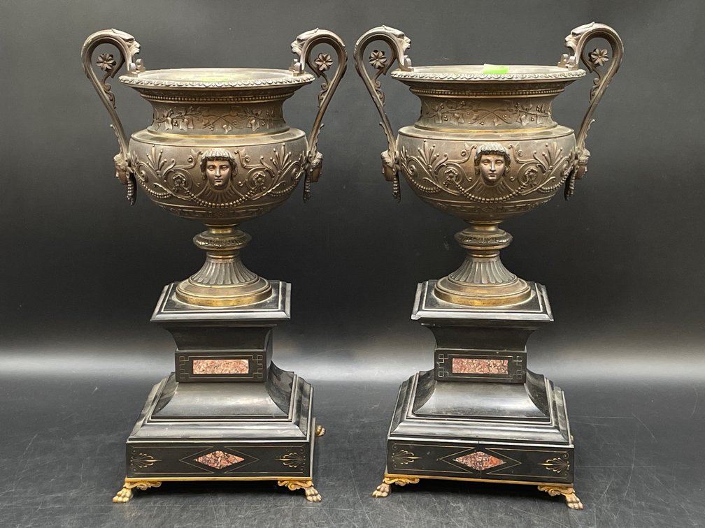 19th Century Bronze Neoclassical Urns