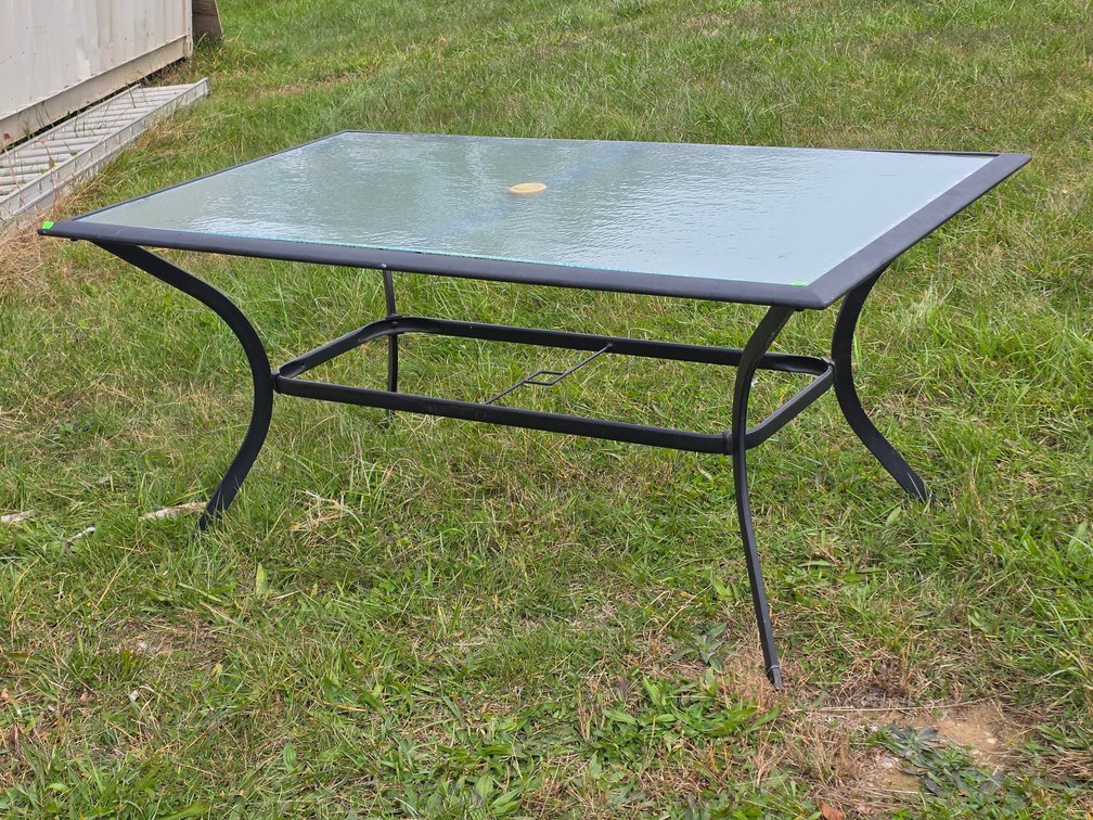 Glass Top Patio Table