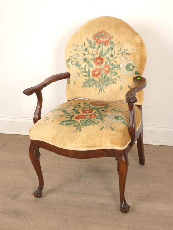 Floral Velvet Arm Chair