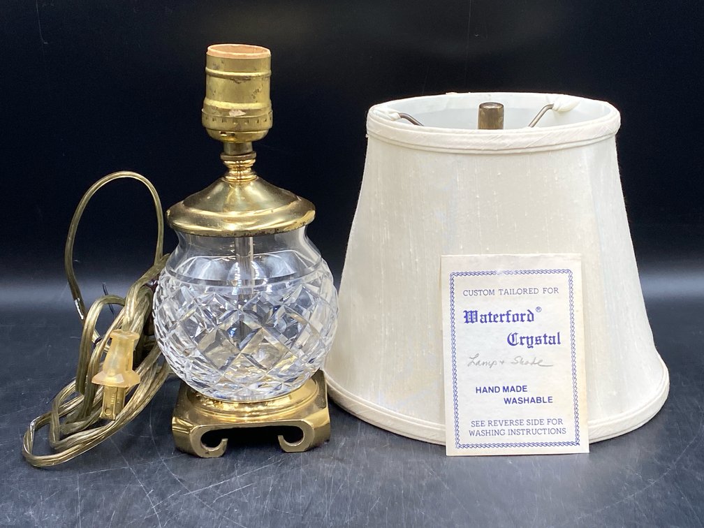 Waterford Crystal & Brass Petite Table Lamp