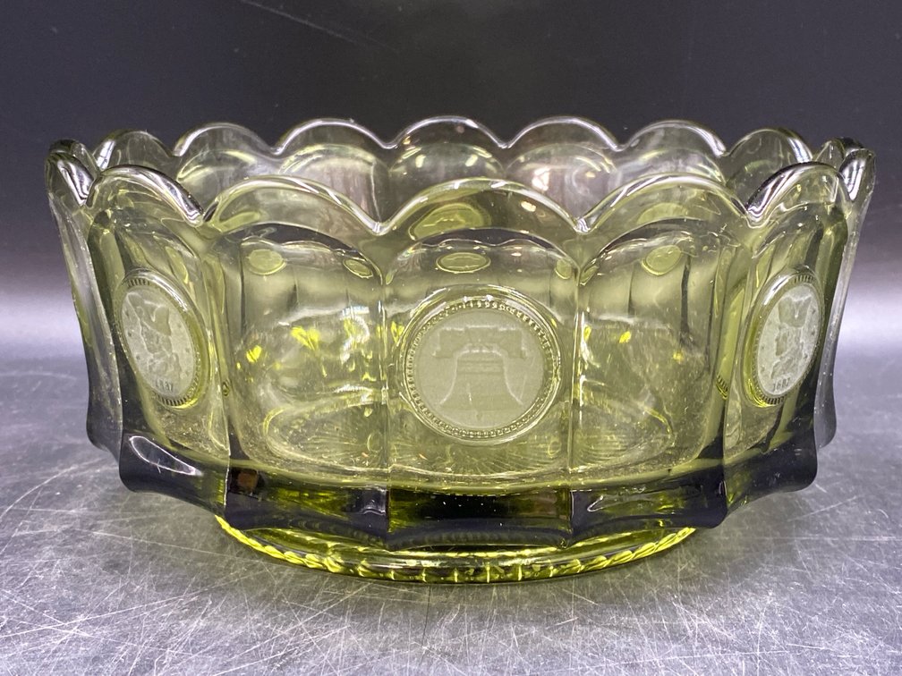 Fostoria Olive Green Coin Glass Bowl